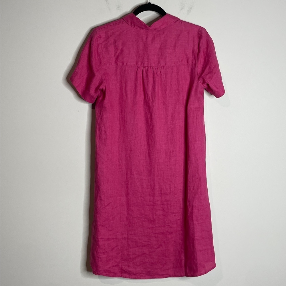 J. Jill | Love Linen Pink Side Button Shirt Dress in Rose Wine Size XS NWT - Picture 8 of 8
